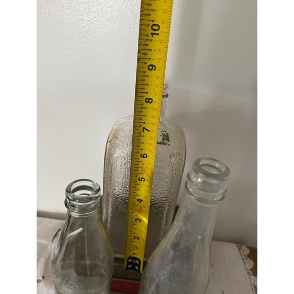Vintage Clear Glass Liquor Apothecary soda Decanter bottles Set of 3 - Picture 5 of 11